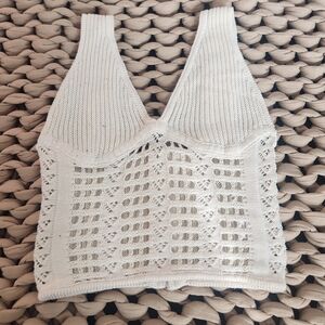 Elegant White Knit Women's Top